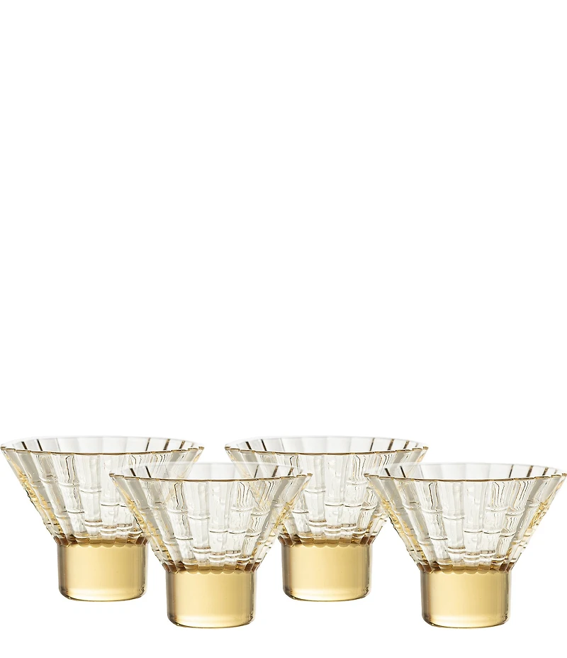 Fortessa Mahalo Collection Bamboo Inspired Martini Glasses, Set of 4