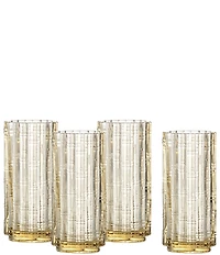 Fortessa Mahalo Collection Collins Bamboo Inspired Glasses, Set of 4