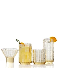 Fortessa Mahalo Collection Collins Bamboo Inspired Glasses, Set of 4