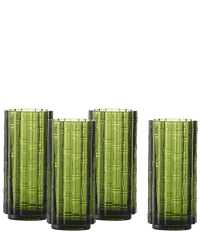 Fortessa Mahalo Collection Collins Bamboo Inspired Glasses, Set of 4