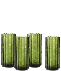 Fortessa Mahalo Collection Collins Bamboo Inspired Glasses, Set of 4