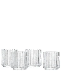 Fortessa Mahalo Collection Double Old-Fashion Bamboo Inspired Glasses, Set of 4