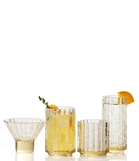 Fortessa Mahalo Collection Double Old-Fashion Bamboo Inspired Glasses, Set of 4