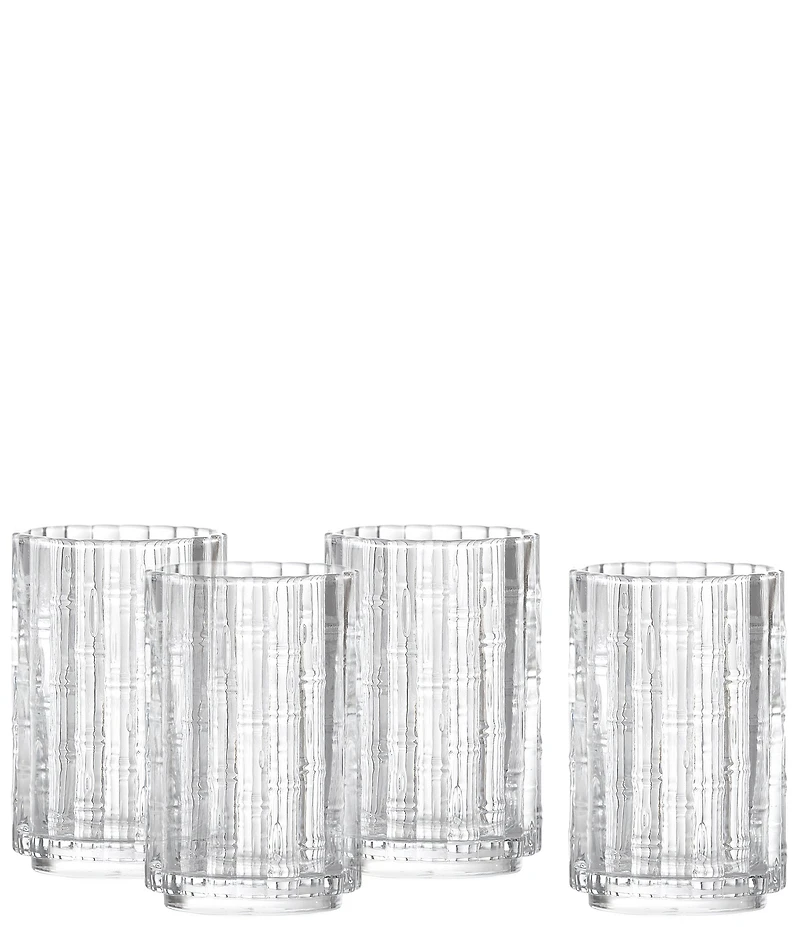 Fortessa Mahalo Collection Iced Beverage Bamboo Inspired Glasses, Set of 4