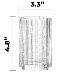 Fortessa Mahalo Collection Iced Beverage Bamboo Inspired Glasses, Set of 4