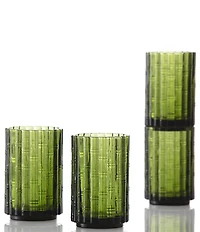 Fortessa Mahalo Collection Iced Beverage Bamboo Inspired Glasses, Set of 4
