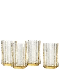 Fortessa Mahalo Collection Iced Beverage Bamboo Inspired Glasses, Set of 4