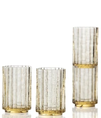 Fortessa Mahalo Collection Iced Beverage Bamboo Inspired Glasses, Set of 4
