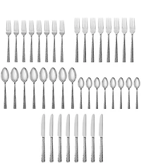 Fortessa Nomad 40-Piece Hammered Silver Stainless Steel Flatware Set