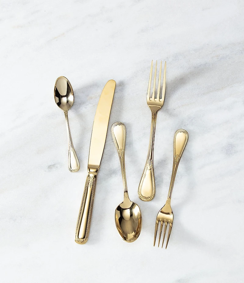 Fortessa Savoy Gold 20-Piece Stainless Steel Flatware Set