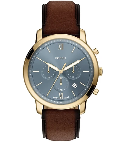 Fossil Men's Neutra Quartz Chronograph Leather Strap Watch