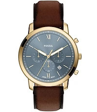 Fossil Men's Neutra Quartz Chronograph Leather Strap Watch
