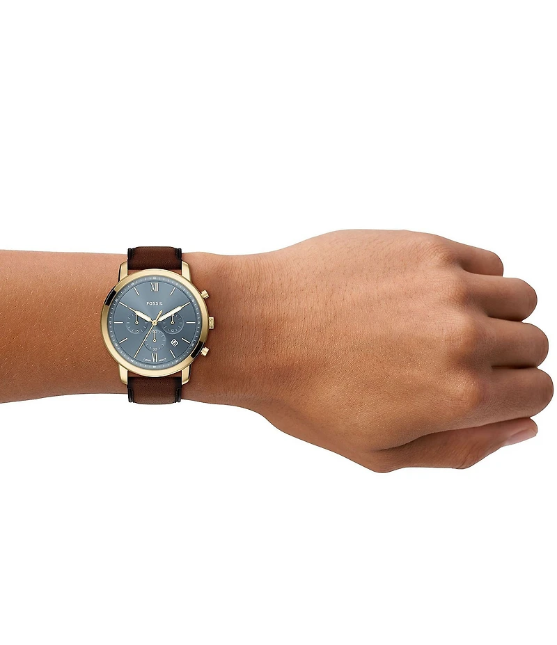 Fossil Men's Neutra Quartz Chronograph Leather Strap Watch