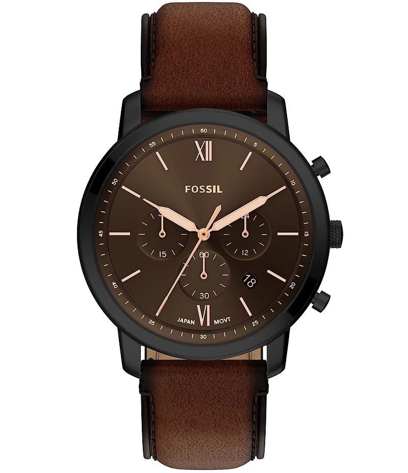 Fossil Men's Neutra Quartz Chronograph Leather Strap Watch