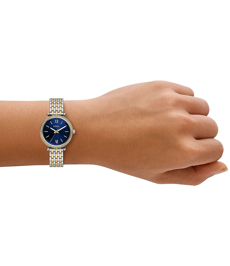 Fossil Women's Carlie Mini Three-Hand Stainless Steel Bracelet Watch