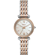 Fossil Women's Carlie Mini Three-Hand Stainless Steel Bracelet Watch