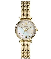 Fossil Women's Carlie Mini Three-Hand Stainless Steel Bracelet Watch