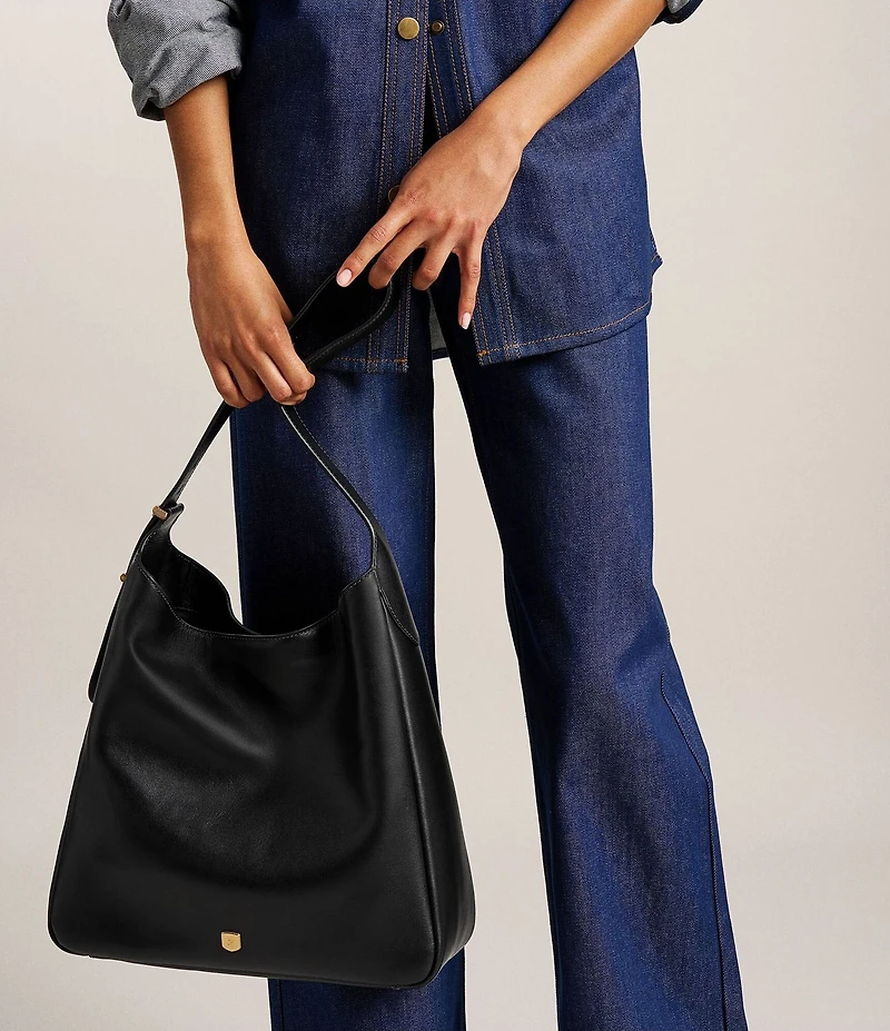 Fossil Dillon Leather Slouchy Hobo Tote Bag
