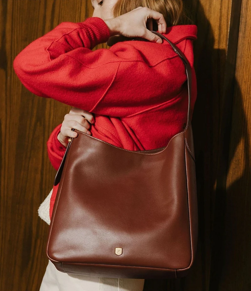 Fossil Dillon Leather Slouchy Hobo Tote Bag
