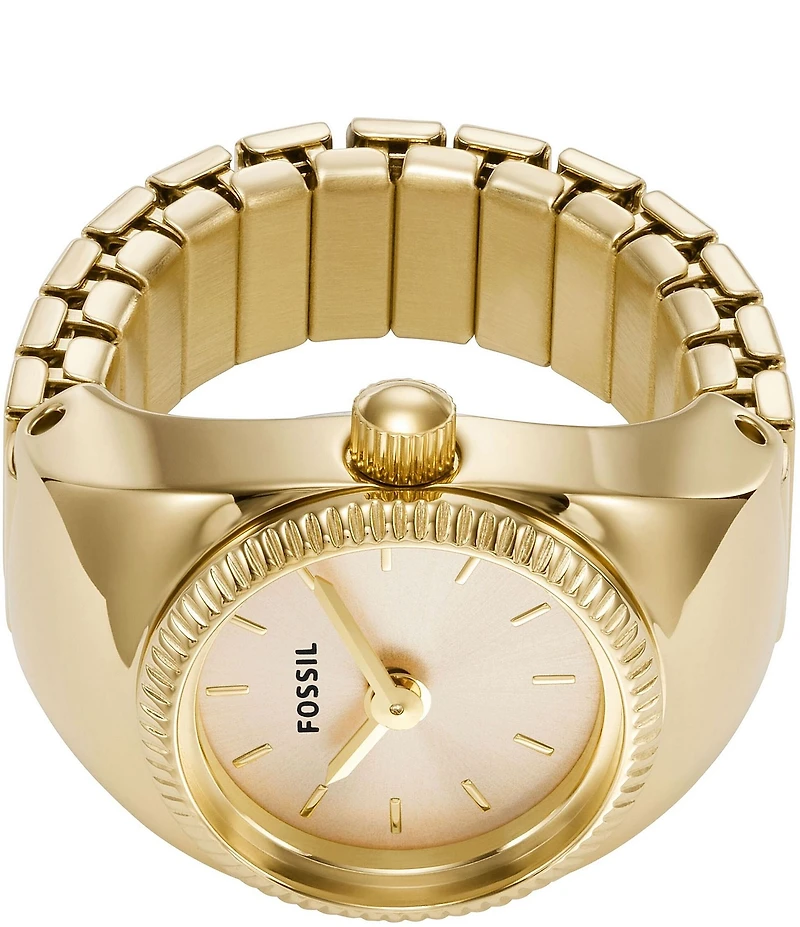 Fossil Gold Tone Stainless Steel Ring Watch