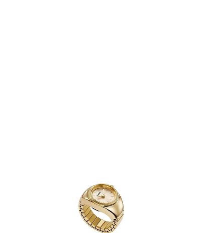 Fossil Gold Tone Stainless Steel Ring Watch