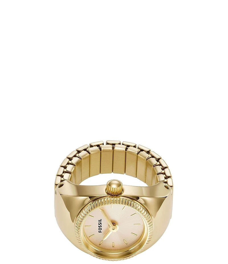 Fossil Gold Tone Stainless Steel Ring Watch