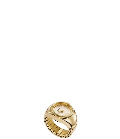 Fossil Gold Tone Stainless Steel Ring Watch