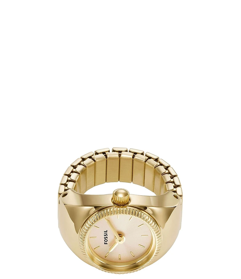Fossil Gold Tone Stainless Steel Ring Watch