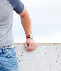 Fossil Grant Stainless Steel Chronograph Leather Strap Watch