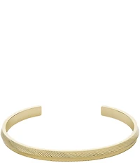 Fossil Harlow Linear Texture Gold-Tone Stainless Steel Bangle Bracelet
