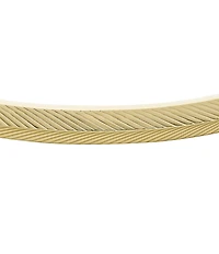 Fossil Harlow Linear Texture Gold-Tone Stainless Steel Bangle Bracelet