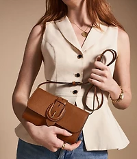 Fossil Harwell Buckled Wallet on a Chain Crossbody Bag