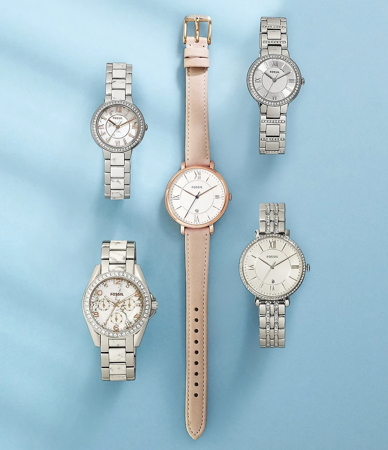 Fossil Jacqueline Date Blush Leather Watch