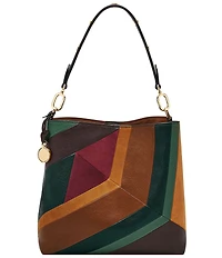 Fossil Jessie Patchwork Leather Suede Bucket Bag