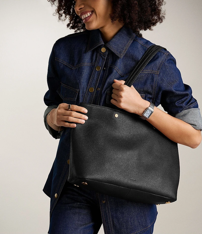 Fossil Jessie Top Zip Leather Tote Bag