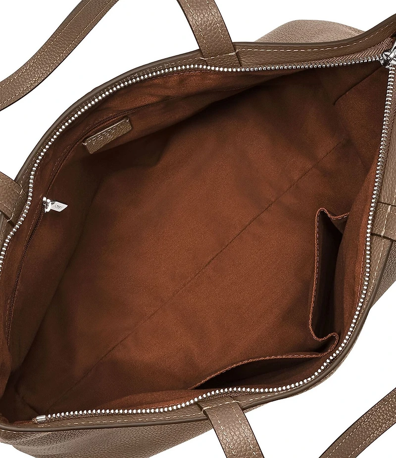 Fossil Jessie Top Zip Leather Tote Bag