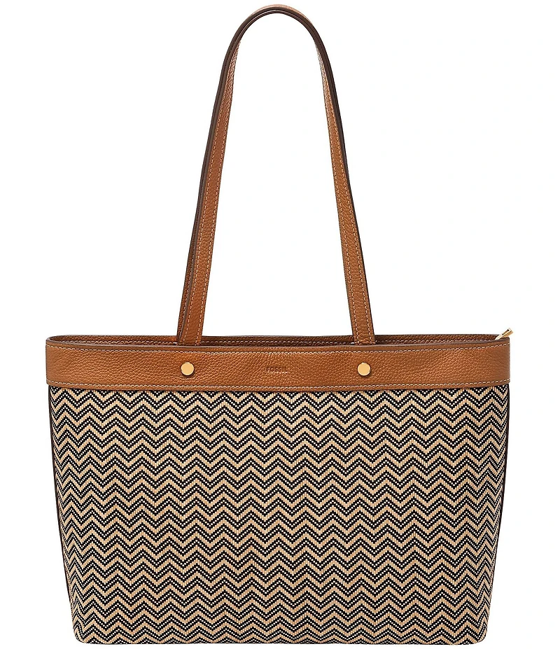 Fossil Jessie Contrast Trim Zip Tote Bag