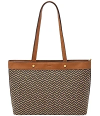 Fossil Jessie Contrast Trim Zip Tote Bag