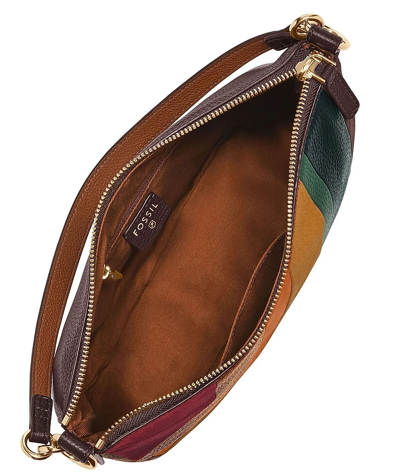 Fossil Jolie Patchwork Leather Suede Crossbody Shoulder Bag