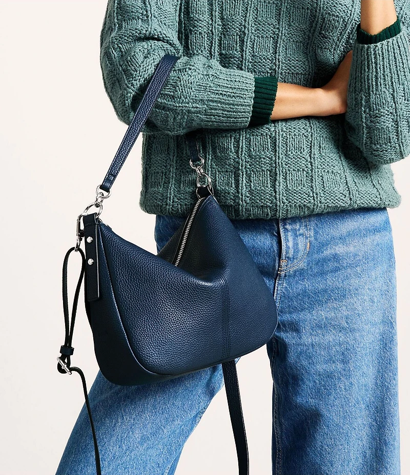 Fossil Jolie Zip Key Leather Crossbody Shoulder Bag