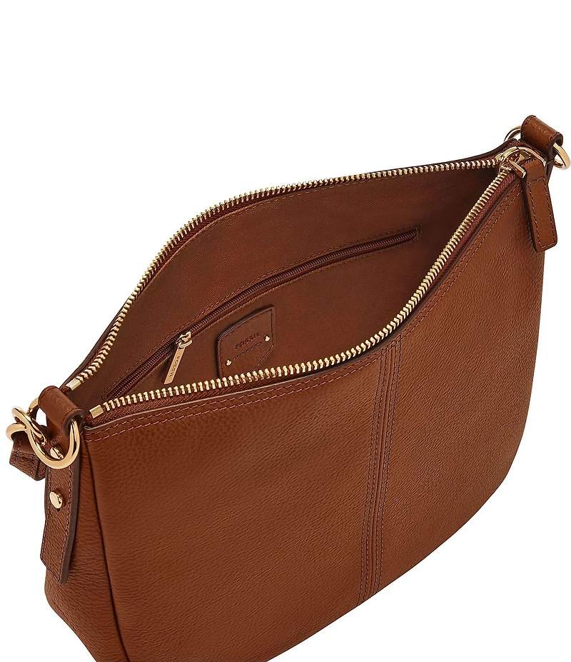 Fossil Jolie Zip Key Leather Crossbody Shoulder Bag