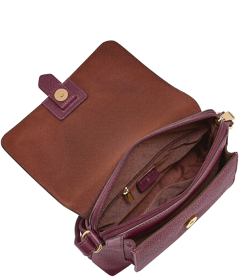 Fossil Kinley Small Fold Over Leather Crossbody Bag