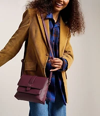 Fossil Kinley Small Fold Over Leather Crossbody Bag