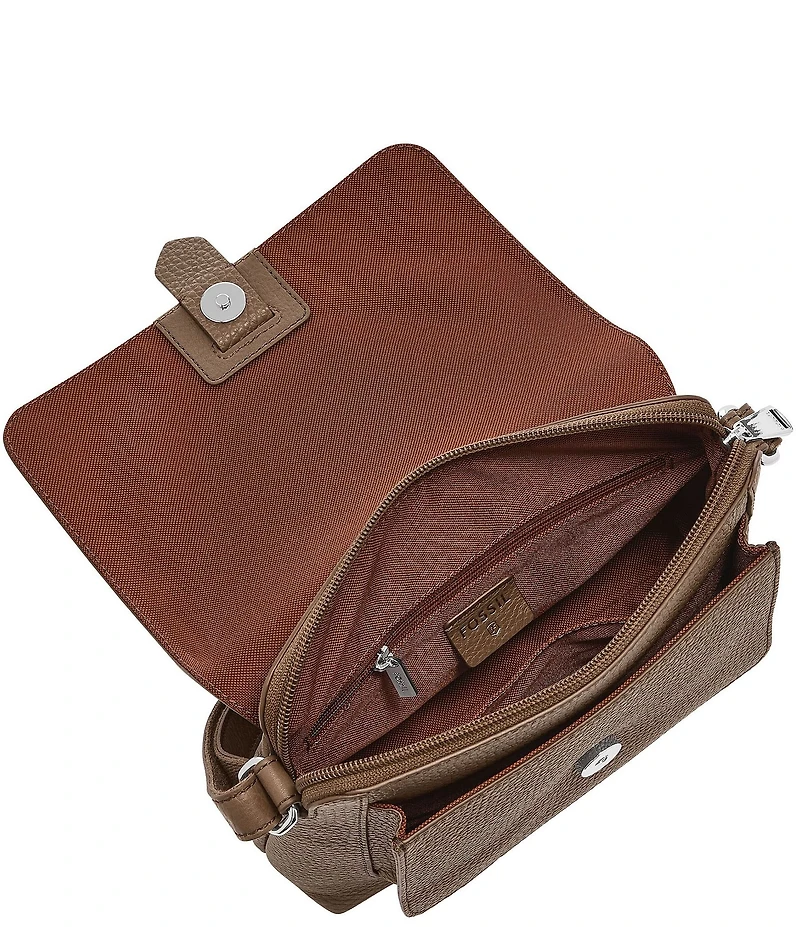 Fossil Kinley Small Fold Over Leather Crossbody Bag
