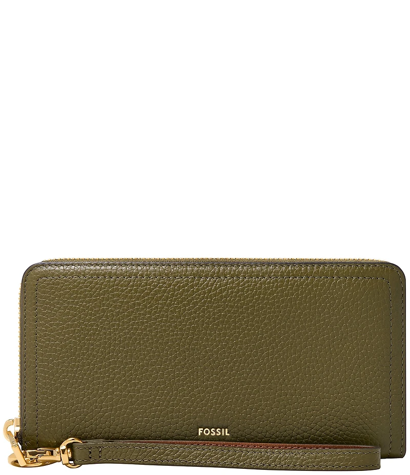 Fossil Logan RFID Zip-Around Leather Wristlet