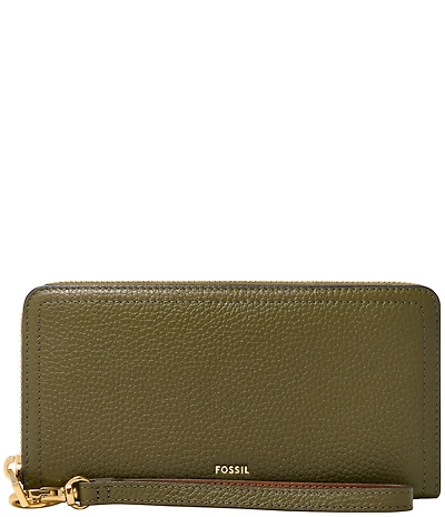 Fossil Logan RFID Zip-Around Leather Wristlet