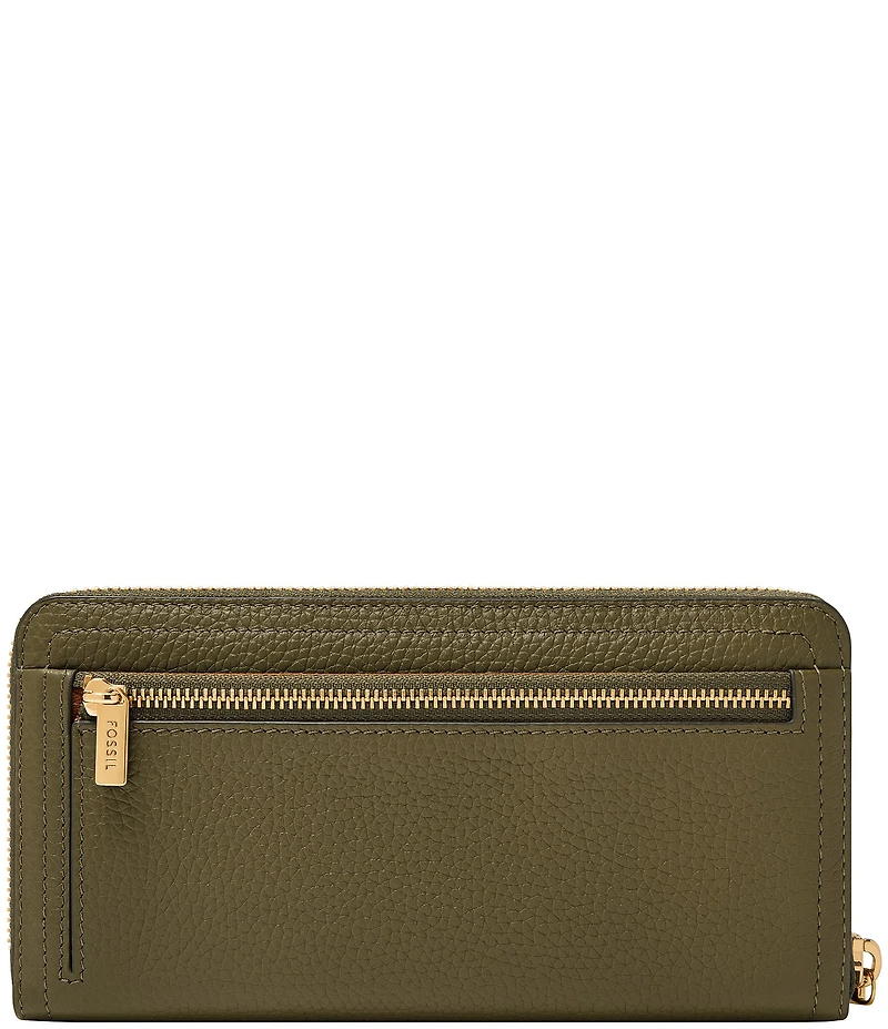 Fossil Logan RFID Zip-Around Leather Wristlet