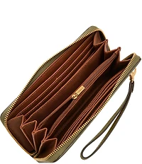 Fossil Logan RFID Zip-Around Leather Wristlet