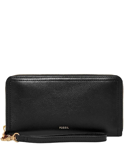 Fossil Logan RFID Zip-Around Leather Wristlet