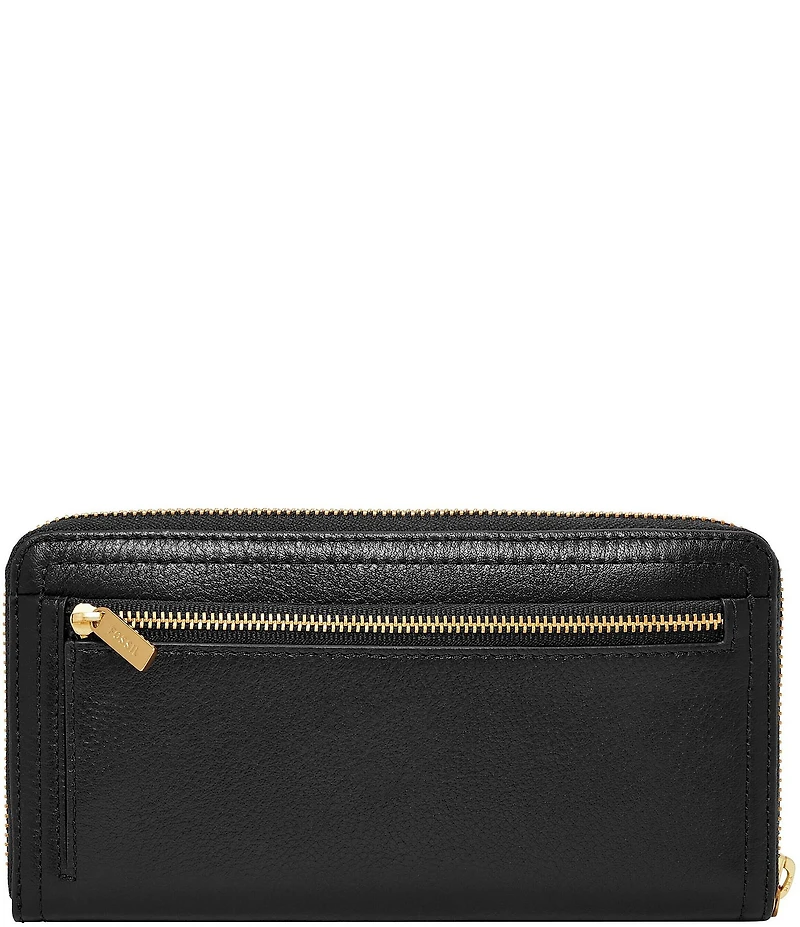 Fossil Logan RFID Zip-Around Leather Wristlet
